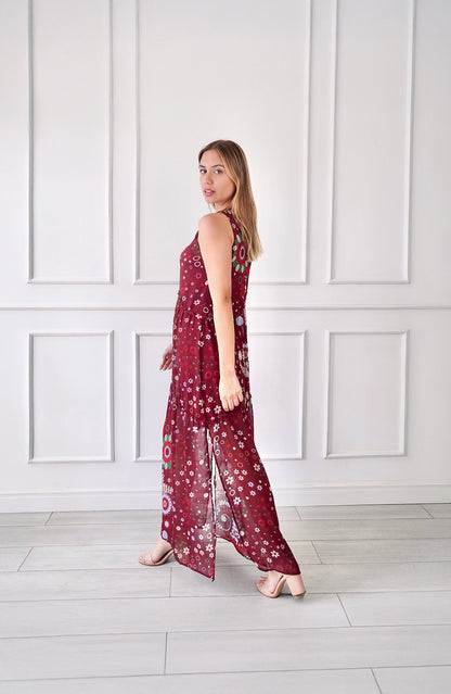 Vestido Romántico - Guinda