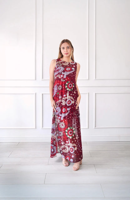 Vestido Romántico - Guinda
