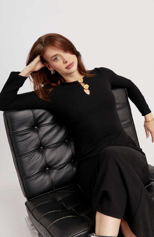 Vestido Rosa - Negro
