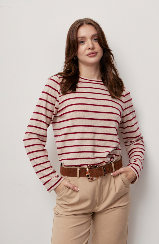 Chompa Frida - Beige Rojo